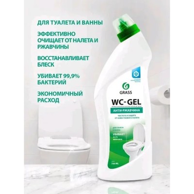 Средство для чистки сантехники WC-GEL, «Анти-ржавчина», 750 мл