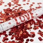 Пневмохлопушка Любовь, Поцелуи фольга, красный 40 см - Фото 2