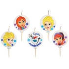 Свеча для торта "С Днем Рождения!", 5 штук, Холодное сердце - фото 23651276