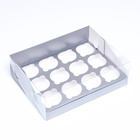 Коробка для 12 капкейков 31×23.5×10 см, серебро - Фото 3