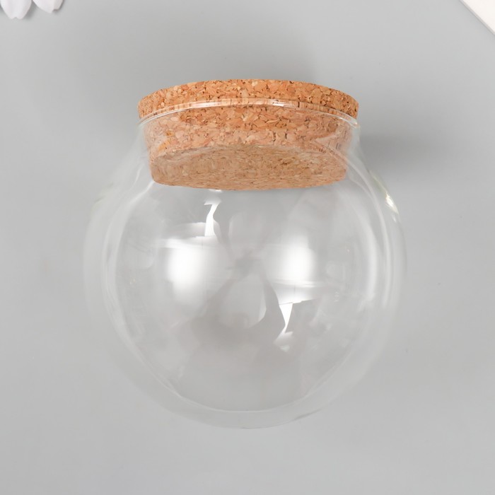 Декор для творчества стекло "Шар с пробкой" 10х10х9,8 см - Фото 1