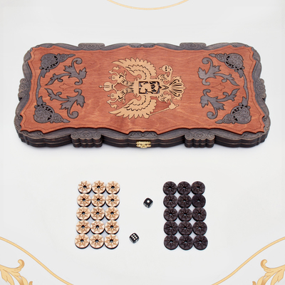 Нарды деревянные большие, резные, настольная игра «Герб», 45×45 см