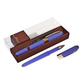 Ручка шариковая, 0.5 мм, BrunoVisconti MONACO, стержень синий, корпус Soft Touch лиловый, в футляре