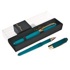 Ручка шариковая, 0.5 мм, BrunoVisconti MONACO, стержень синий, корпус Soft Touch морская волна, в футляре - фото 301066053