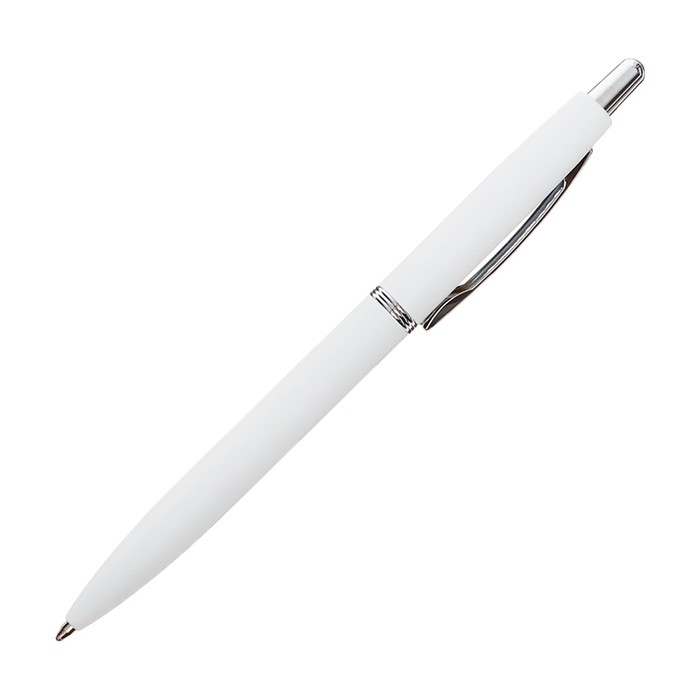 Ручка шариковая автоматическая, 1.0 мм, BrunoVisconti SAN REMO, стержень синий, белый металлический корпус Soft Touch, в тубусе