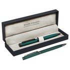 Ручка шариковая поворотная, 1.0 мм, BrunoVisconti FIRENZE, стержень синий, металлический корпус Soft Touch зелёный, в футляре - фото 320773083