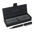 Ручка шариковая поворотная, 1.0 мм, BrunoVisconti MILANO, стержень синий, металлический корпус Soft Touch чёрный, в футляре из экокожи - Фото 1