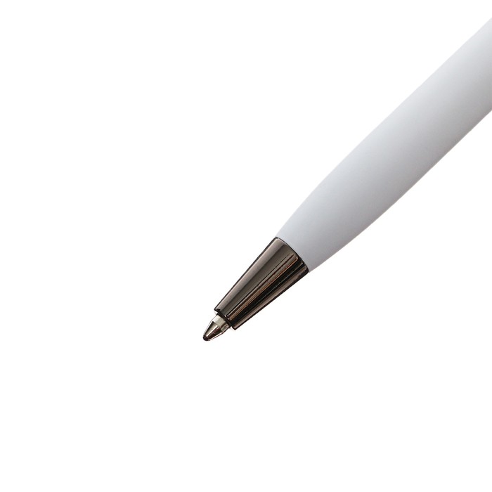 Ручка шариковая поворотная, 0.7 мм, BrunoVisconti PALERMO, стержень синий, металлический корпус Soft Touch белый, в футляре