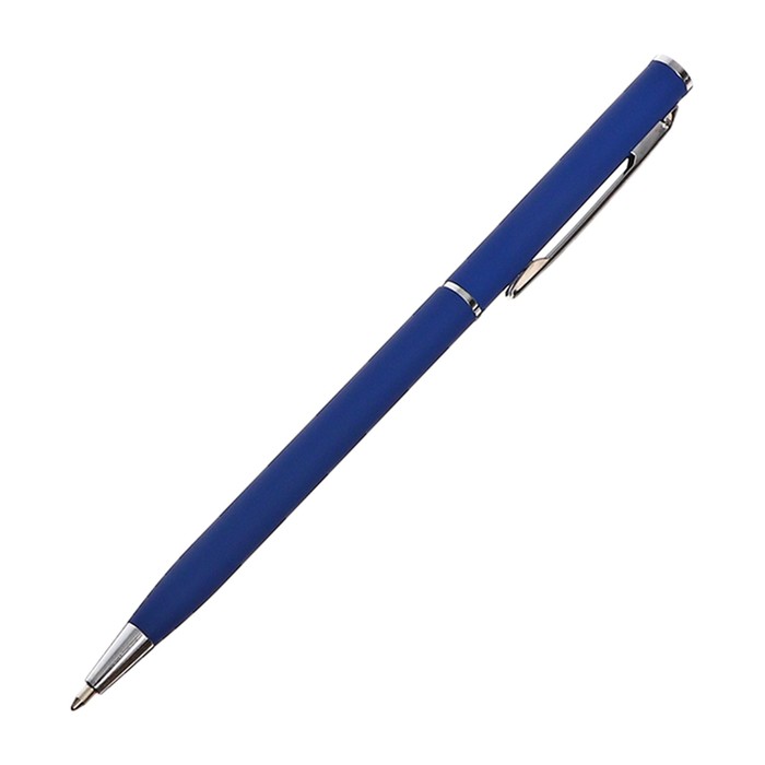 Ручка шариковая поворотная, 0.7 мм, BrunoVisconti PALERMO, стержень синий, металлический корпус Soft Touch синий, в футляре