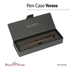 Ручка шариковая поворотная, 1.0 мм, BrunoVisconti VERONA, стержень синий, металлический корпус Soft Touch коричневый, в футляре из экокожи 10183657 - фото 4606275