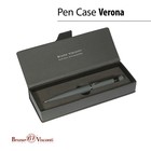 Ручка шариковая поворотная, 1.0 мм, BrunoVisconti VERONA, стержень синий, металлический корпус Soft Touch серый, в футляре из экокожи - Фото 6