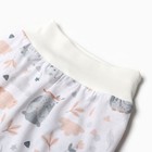 Штанишки «Евро» на широкой резинке, цвет молочный/звери, рост 68 см - фото 25375029