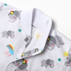 Кофточка детская, цвет белый/слоники, рост 80 см - фото 23474948