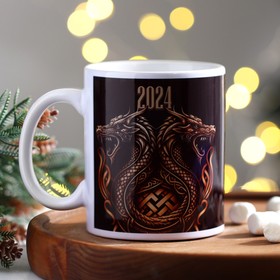 Кружка керамическая «Мужской новый год», 320 мл , цвет чёрный