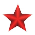 Плакат вырубной "Звезда" красный цвет, 12х12 см - фото 11911586