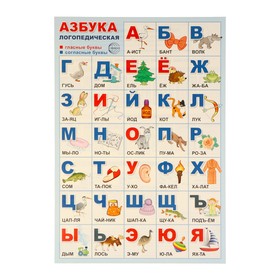 Плакат 'Азбука логопедическая' 34х49 см