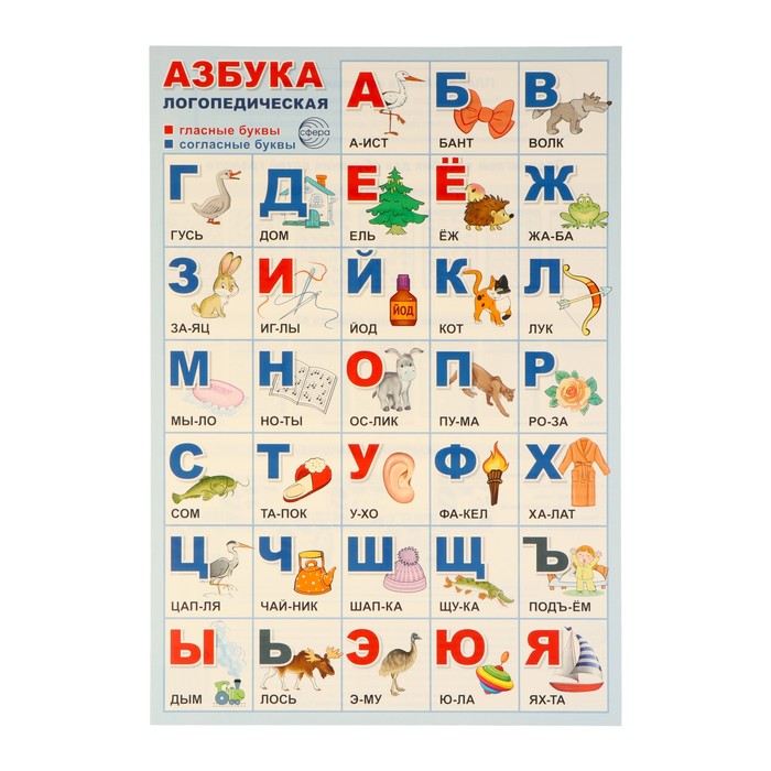Плакат "Азбука логопедическая" 34х49 см - Фото 1