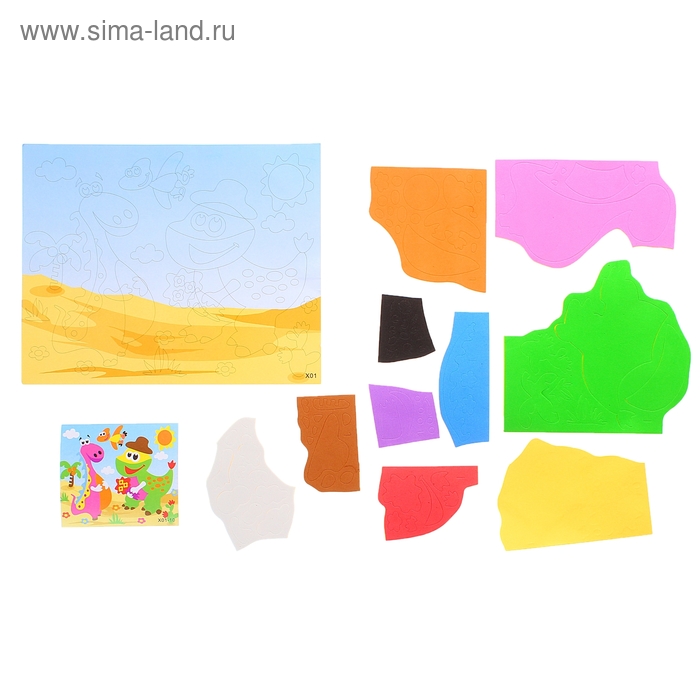 Аппликация 3D "Дракоши с цветочками" из ЕVA - Фото 1