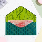 Конверт "Поздравляем!" вырубка, конгрев, тиснение, листья - фото 23465714