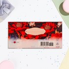 Конверт для денег "Цветы" вырубка, тиснение, красные цветы - Фото 2
