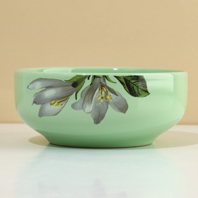 Тарелка глубокая керамическая Dolce Ceramo. «Lemon flowers», 550 мл, 14,5 см