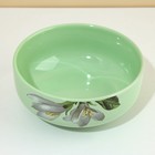 Глубокая тарелка керамическая Lemon flowers, 14.5 см, 550 мл, цвет зелёный - фото 4408252