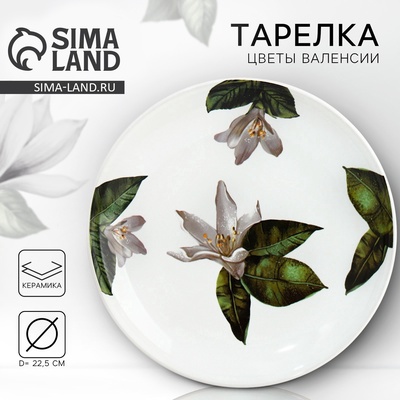 Тарелка керамическая «Роскошные цветы», d=22.5 см