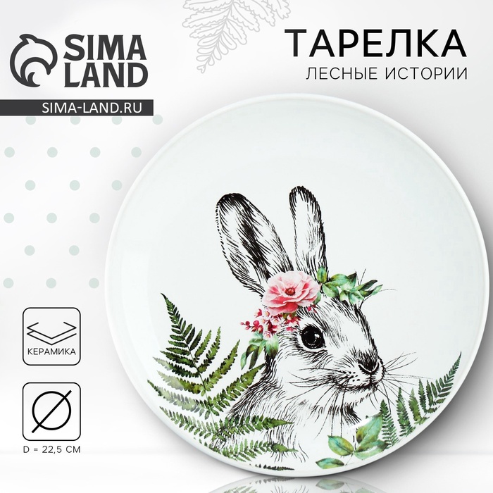 Тарелка керамическая «Зайка», 22.5 см, Dolce Ceramo