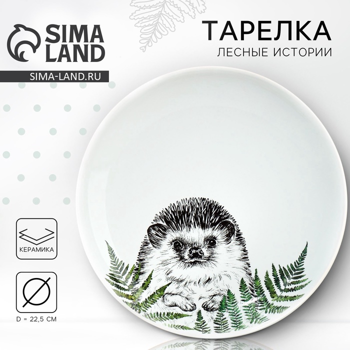 Тарелка керамическая «Ёжик», 22.5 см, Dolce Ceramo