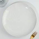 Тарелка керамическая «Папоротник», 25.5 см, цвет белый - Фото 3