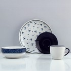 Посуда «Синие цветы» набор: 4 тарелки 23 см, 4 миски 14.5 см, 4 кружки 250 мл, 4 блюдца 15 см - Фото 3