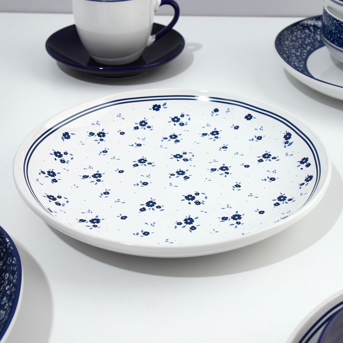 Набор посуды на 4 персоны Royal Garden, 16 предметов: 4 тарелки 23 см, 4 миски 14.5 см, 4 кружки 250 мл, 4 блюдца 15 см. - фото 1907958876