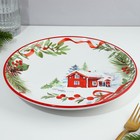 Новый год. Тарелка керамическая «Новогодняя сказка» красная, 25.5 см, цвет белый - фото 23363688