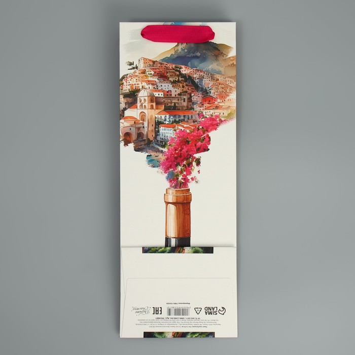 Пакет под бутылку Wonderful life, 36 × 13 × 10 см