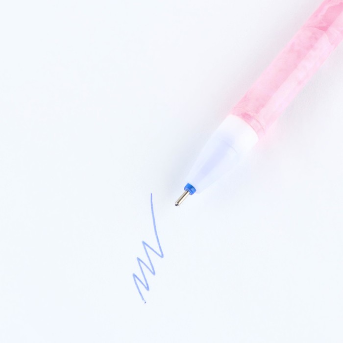 Набор ручка гелевая со стираемыми чернилами + 9шт стержней «Мрамор», синяя паста, 0,5 мм