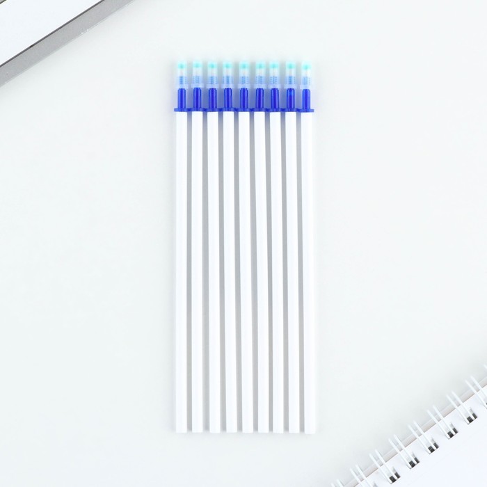 Набор ручка гелевая со стираемыми чернилами + 9шт стержней «Мрамор», синяя паста, 0,5 мм