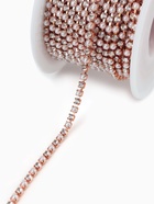 Цепь со стразами и жемчугом, металл, пластик, стекло, 2.5 мм, 9±1 м, цвет розовое золото - Фото 2