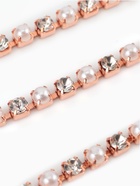 Цепь со стразами и жемчугом, металл, пластик, стекло, 2.5 мм, 9±1 м, цвет розовое золото - Фото 4