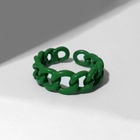 Кольцо Amore цепь, цвет зелёный - Фото 3