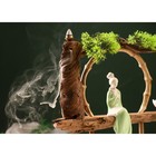 Сувенир дерево, фарфор "Девушка в зелёном" с подставкой для благовонии 35х35х9,5 см - Фото 11