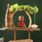 Сувенир дерево, фарфор "Маленький Будда в красном" с подставкой для благовонии 35х35х9,5 см - Фото 12