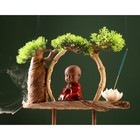 Сувенир дерево, фарфор "Маленький Будда в красном" с подставкой для благовонии 35х35х9,5 см - Фото 13