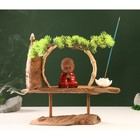 Сувенир дерево, фарфор "Маленький Будда в красном" с подставкой для благовонии 35х35х9,5 см - Фото 7