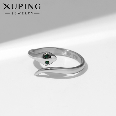 Кольцо XUPING змейка, цвет серебро, размер 18