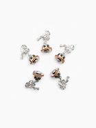 Шарм «Тайна» скелет, оранжево-жёлтый в чернёном серебре - фото 45963299