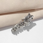 Булавка «Цветы и листья», 2,8 см, цвет белый в чернёном серебре - фото 27197702