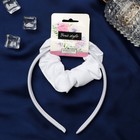 Набор для волос «Эмилия», резинка, ободок 1.5 см, классика, белый - Фото 2