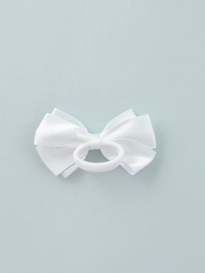 Бант для волос на резинке «Школьница», блеск галант, 8×4 см, белый