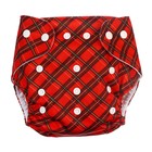 Подгузник многоразовый «Новогодняя красная клетка», 0-36 мес., красный, Крошка Я - Фото 6