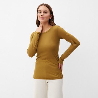 Лонгслив женский KAFTAN: Basic line, тёмно-оливковый, размер 50-52